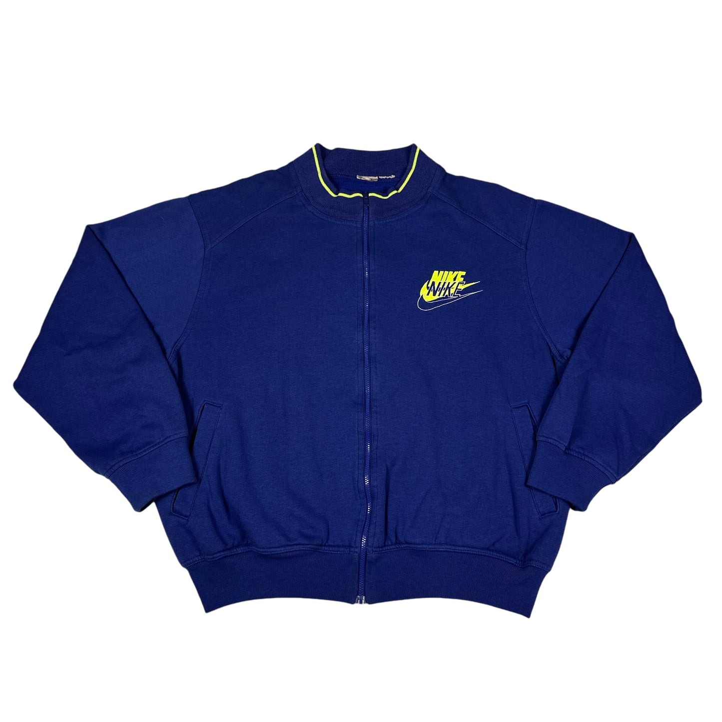 Vintage Nike Sweatshirt Blue Full Zip Double Logo