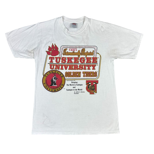 Vintage Tuskegee University Golden Tigers White Jerzees Tee