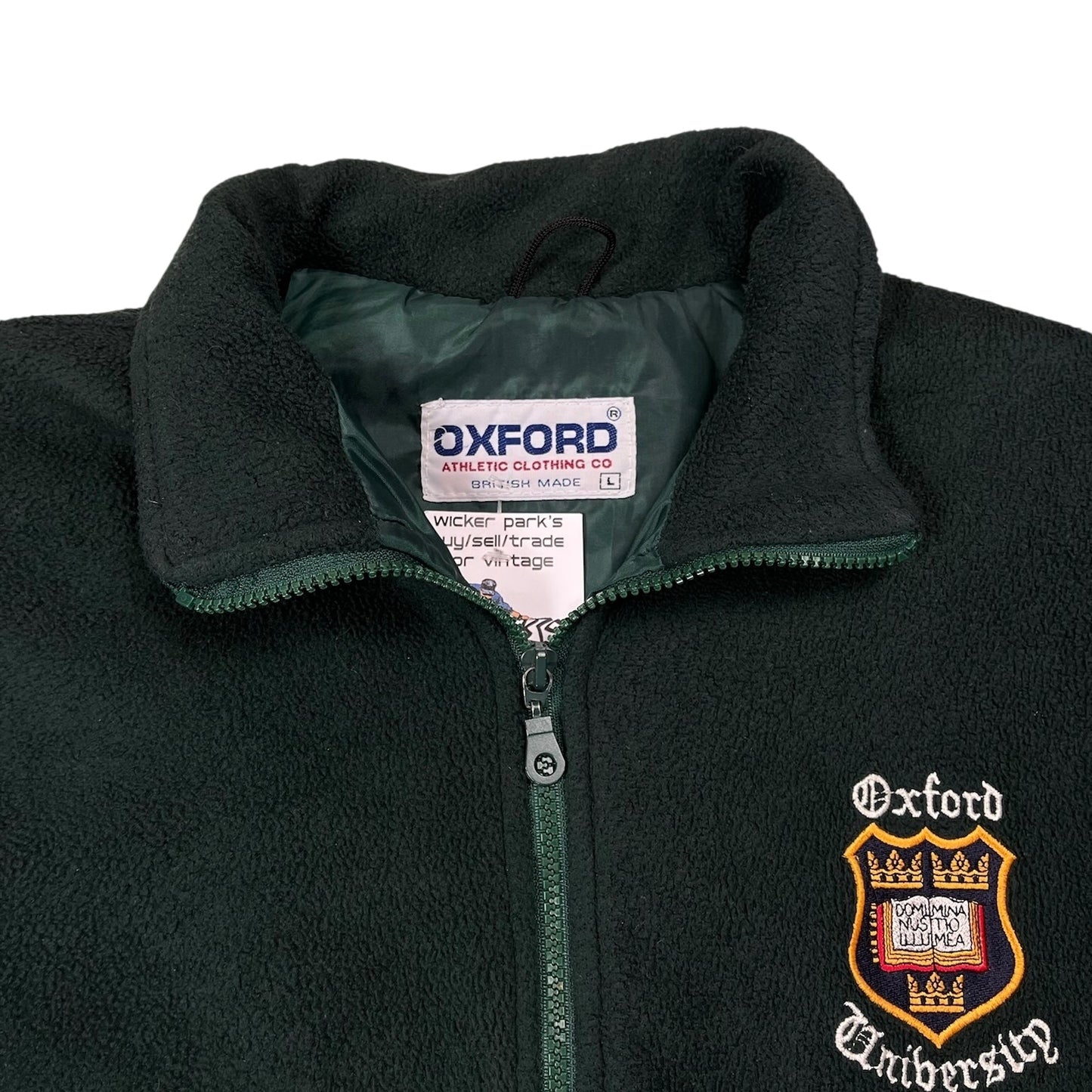 Vintage Oxford University Jacket Green Fleece
