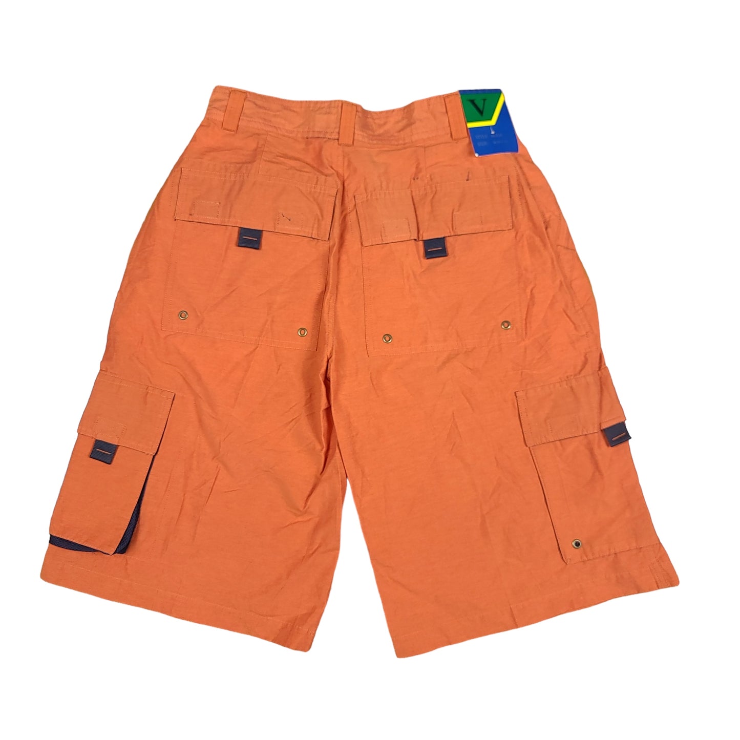 Venezzi Orange Nylon Cargo Shorts