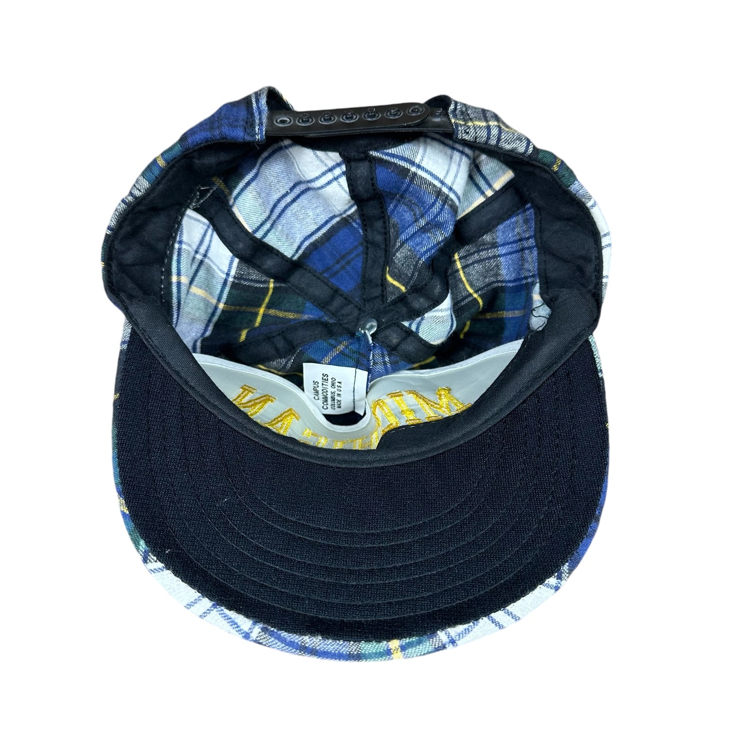 Vintage University of Michigan Plaid Snap Back Hat