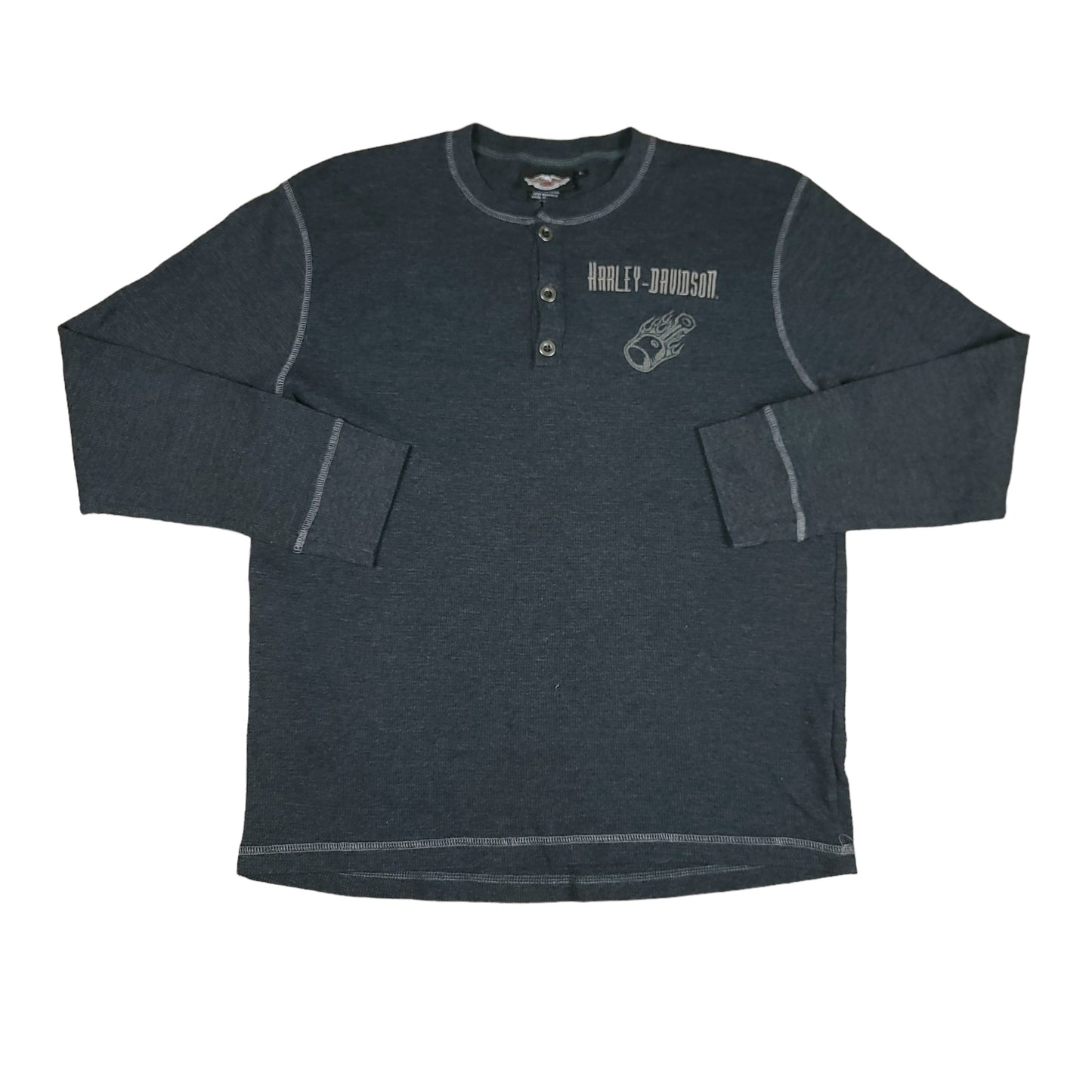 Harley Davidson Thermal Gray Henley Tee