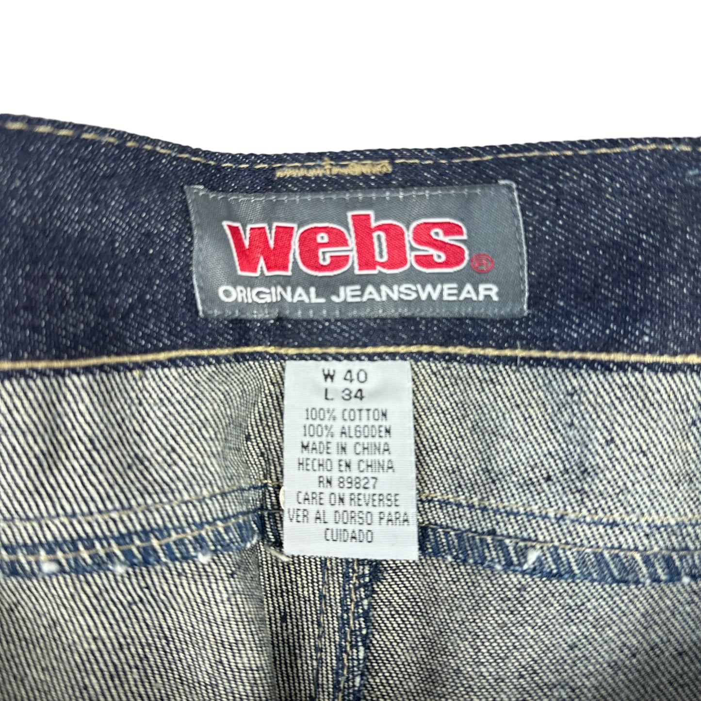 Vintage Y2K Webs Dark Blue Baggy Denim Pants