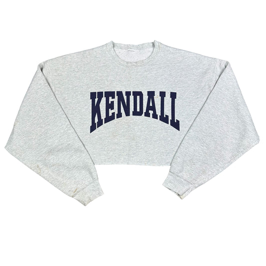 Vintage Kendall College Sweatshirt Gray Cropped