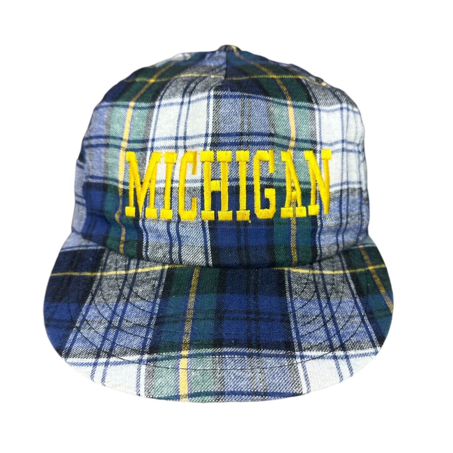 Vintage University of Michigan Plaid Snap Back Hat