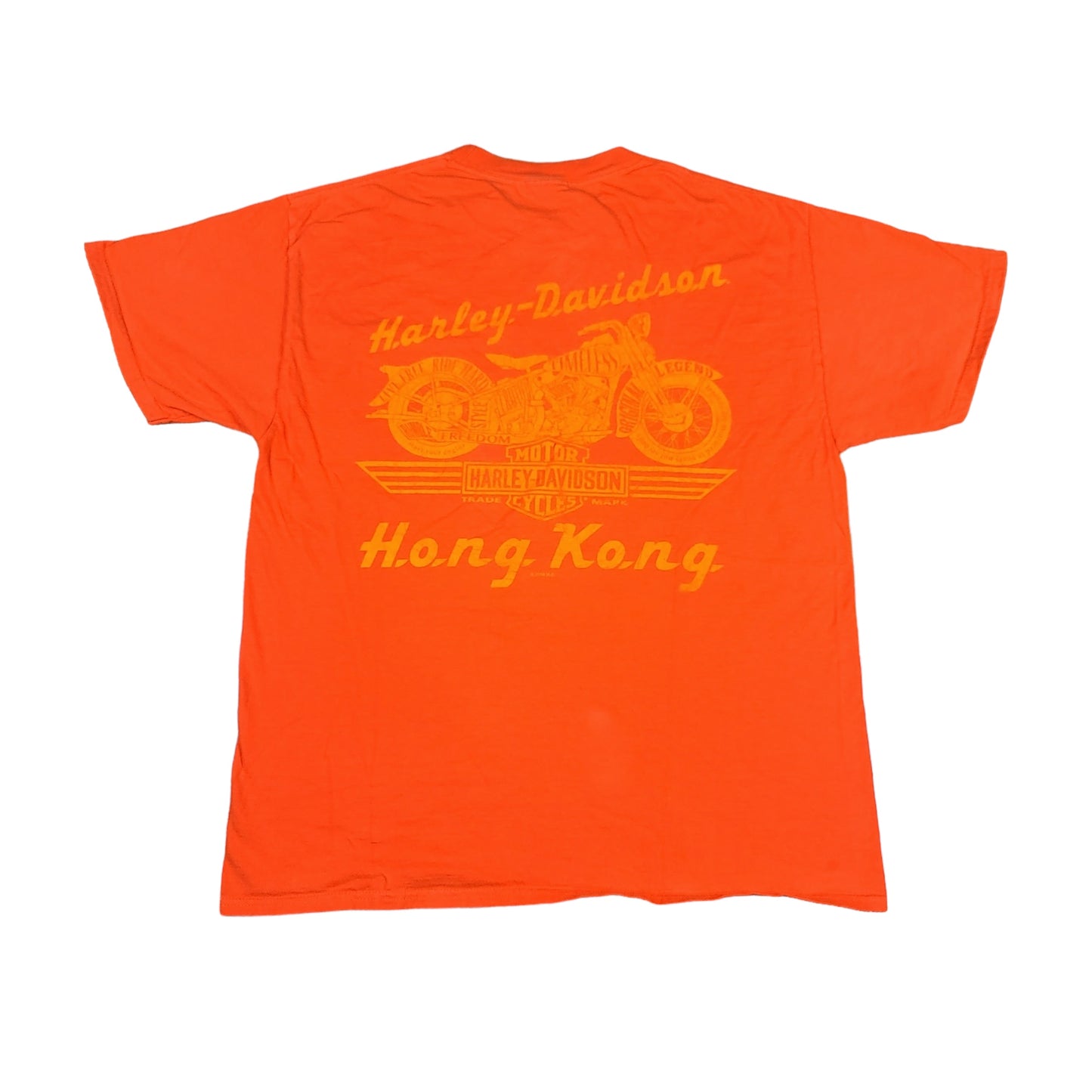 Harley Davidson Eagle Hong Kong China Orange Tee