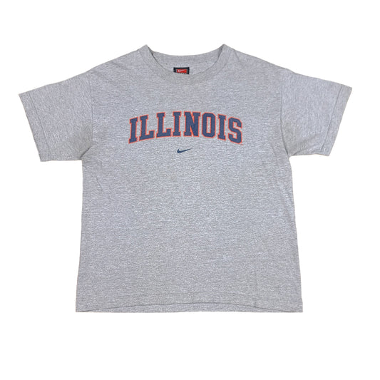 Vintage University of Illinois Gray Nike Middle Swoosh Youth Tee
