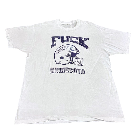 Vintage Fuck Minnesota Vikings White Tee