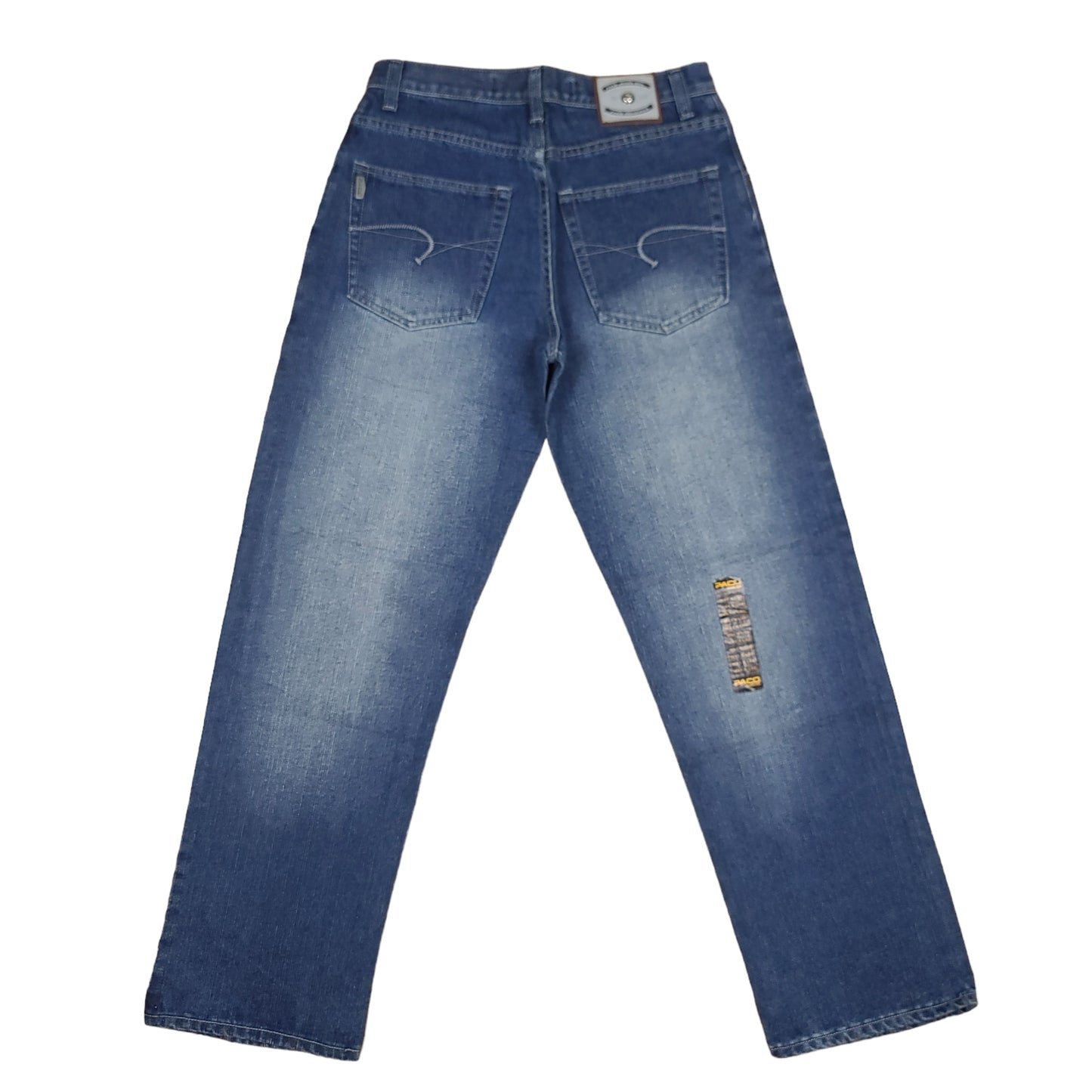 Vintage Y2K Blue Paco Jeans Embroidered Arch Pocket Denim Pants