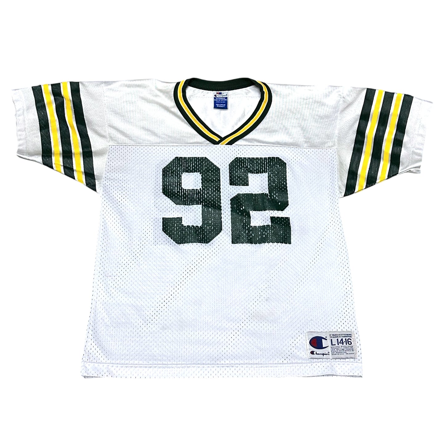 Vintage Reggie White Green Bay Packers White Champion Youth NFL Football Jersey