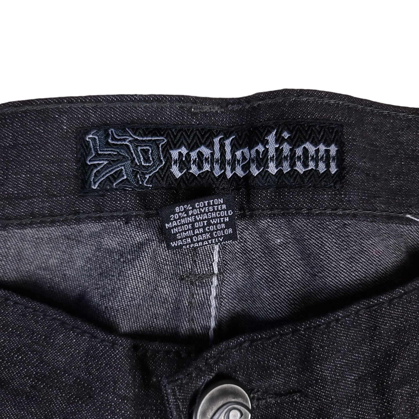 Vintage Y2K South Pole Raw Black Denim Slim Straight Pants