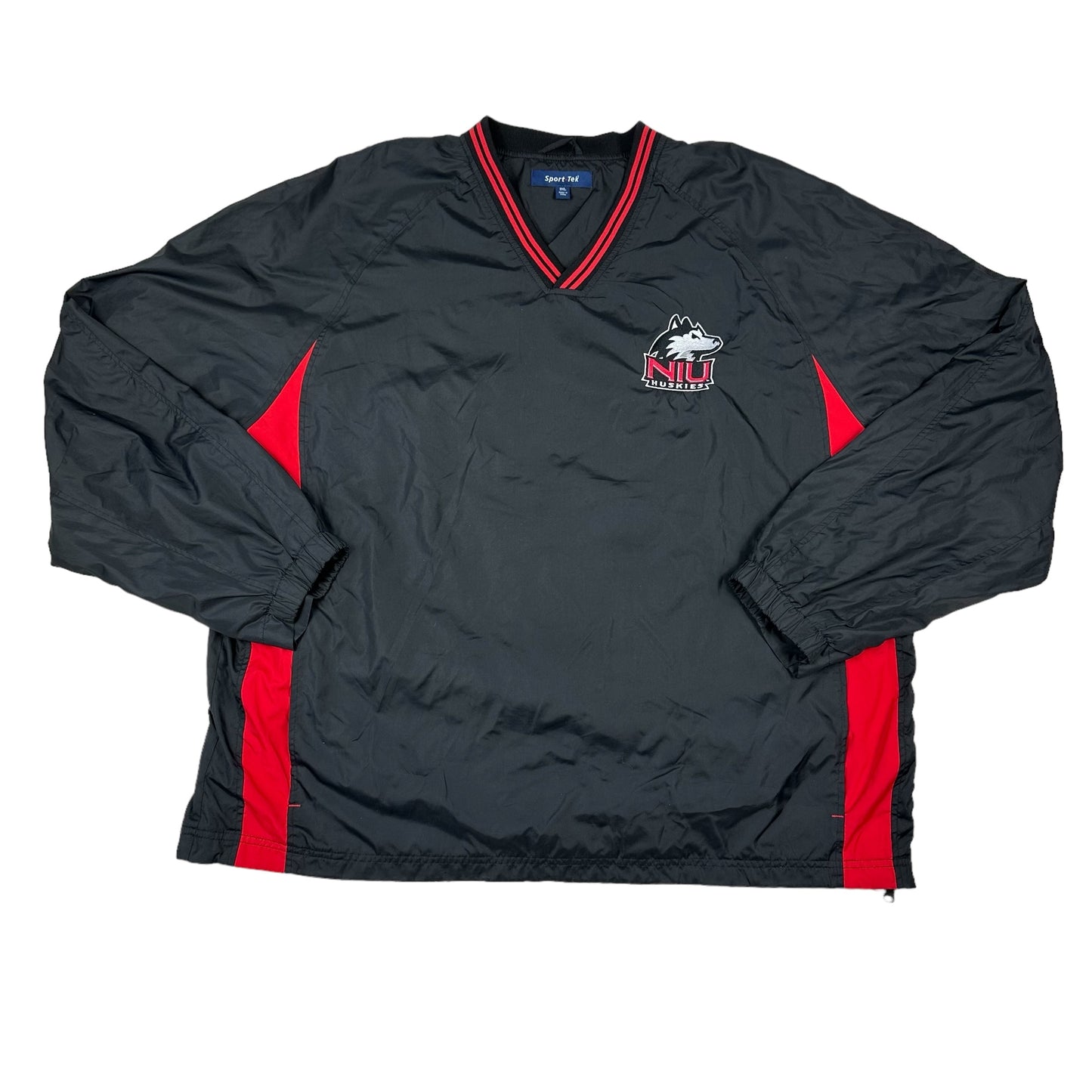 Northern Illinois University Huskies Black Red Windbreaker Pullover Jacket