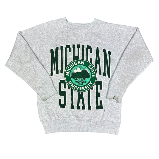 Vintage Michigan State University Sweatshirt Gray Santee