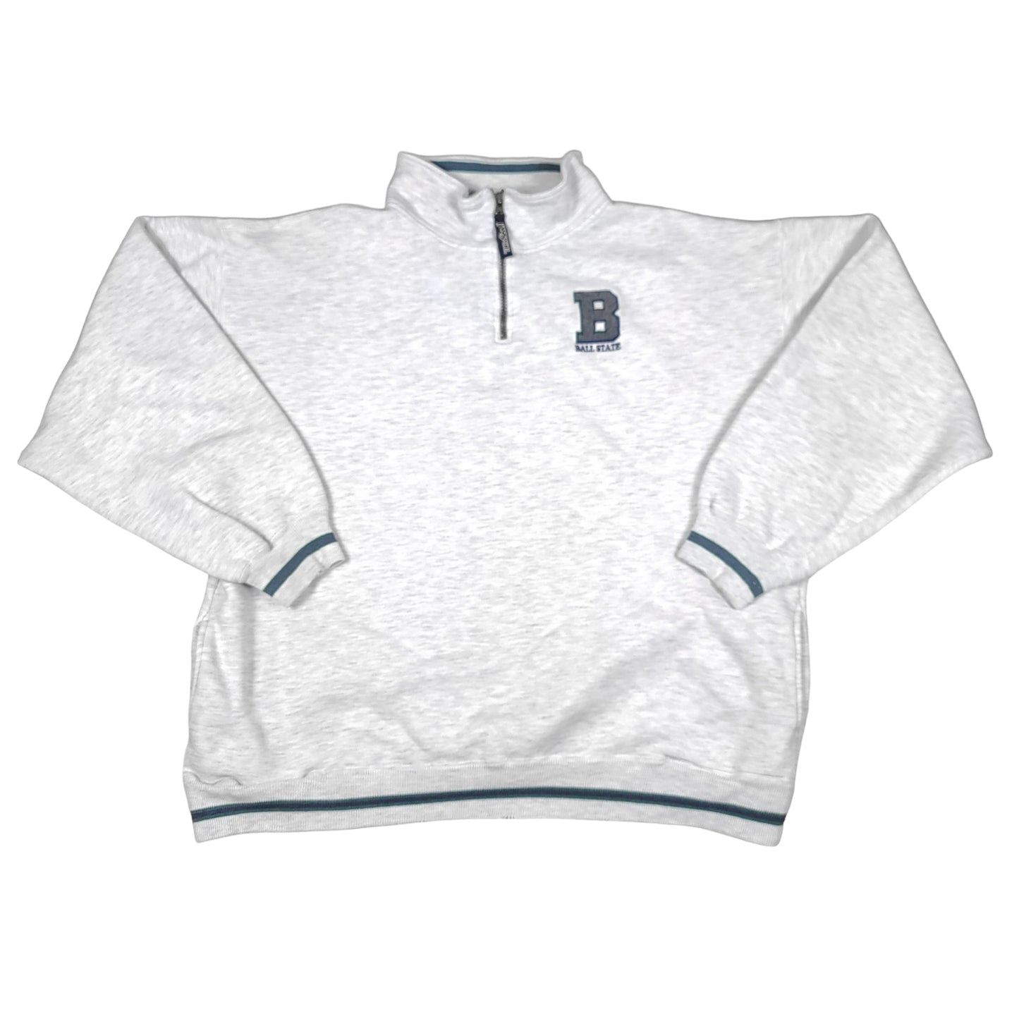 Vintage Ball State University Jansport Gray 1/4 Zip Sweatshirt