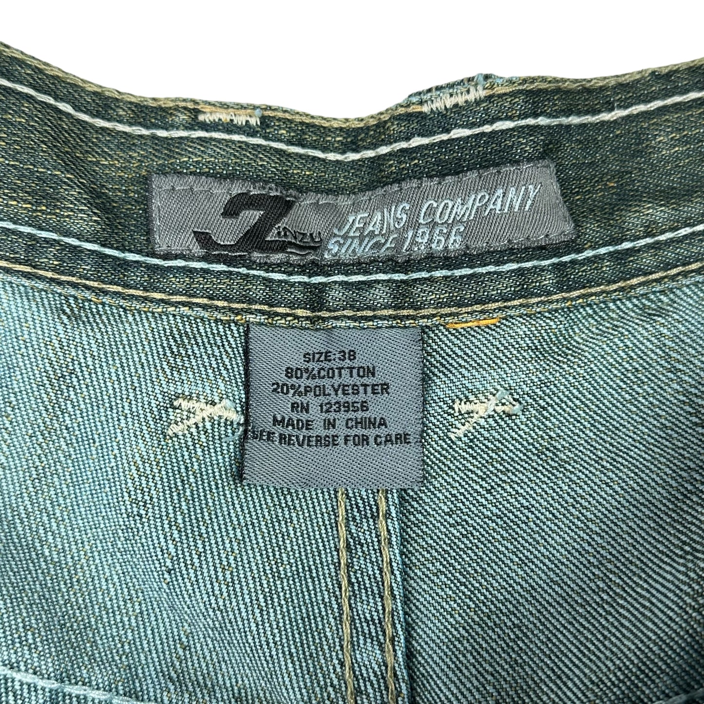 Vintage Y2K Zinzu Jeans Company Green Rust Denim Shorts