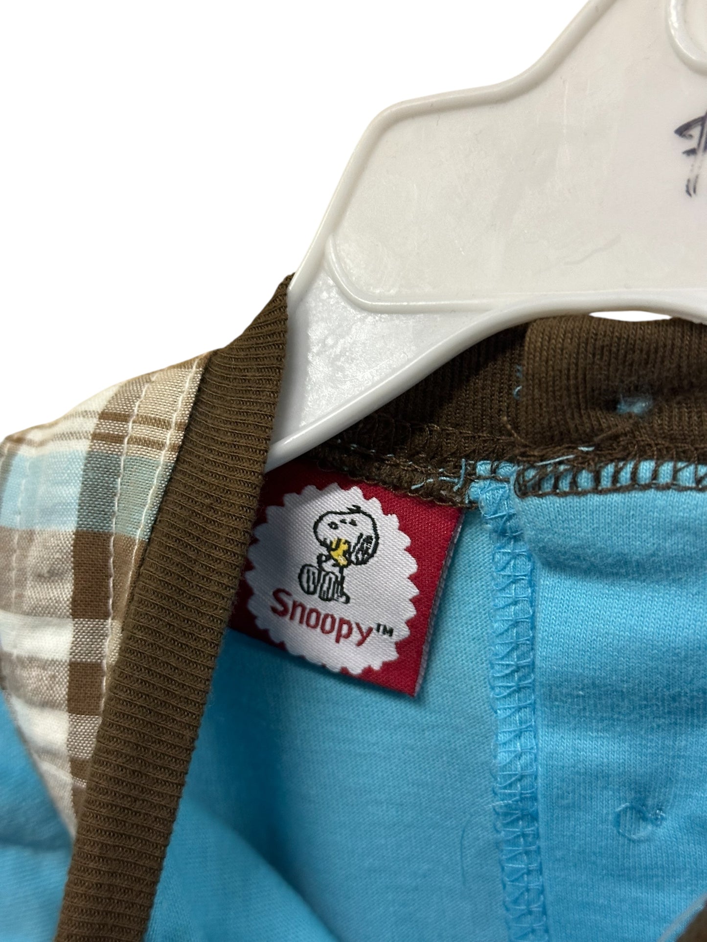 Snoopy Shortalls Set Plaid