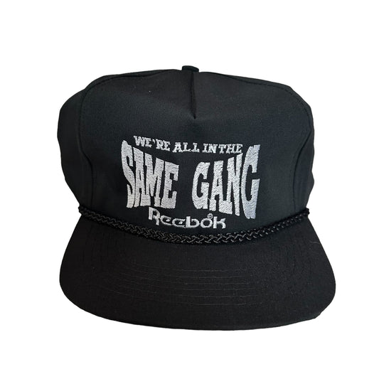 Vintage Reebok "We're All In The Same Gang" Black Snapback Hat