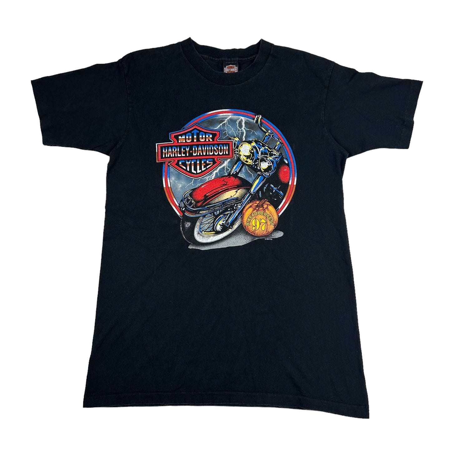 Vintage Harley Davidson Motorcycles Biketoberfest Daytona Beach Florida 1997 Black Tee