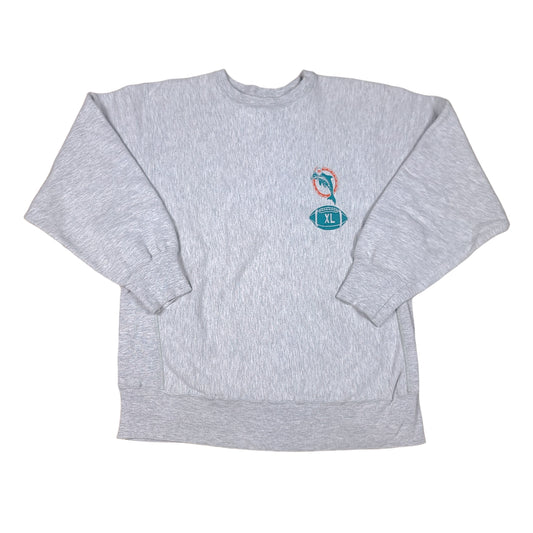 Vintage 80's Miami Dolphins NFL Gray Champion Reverse Weave Sweatshirt