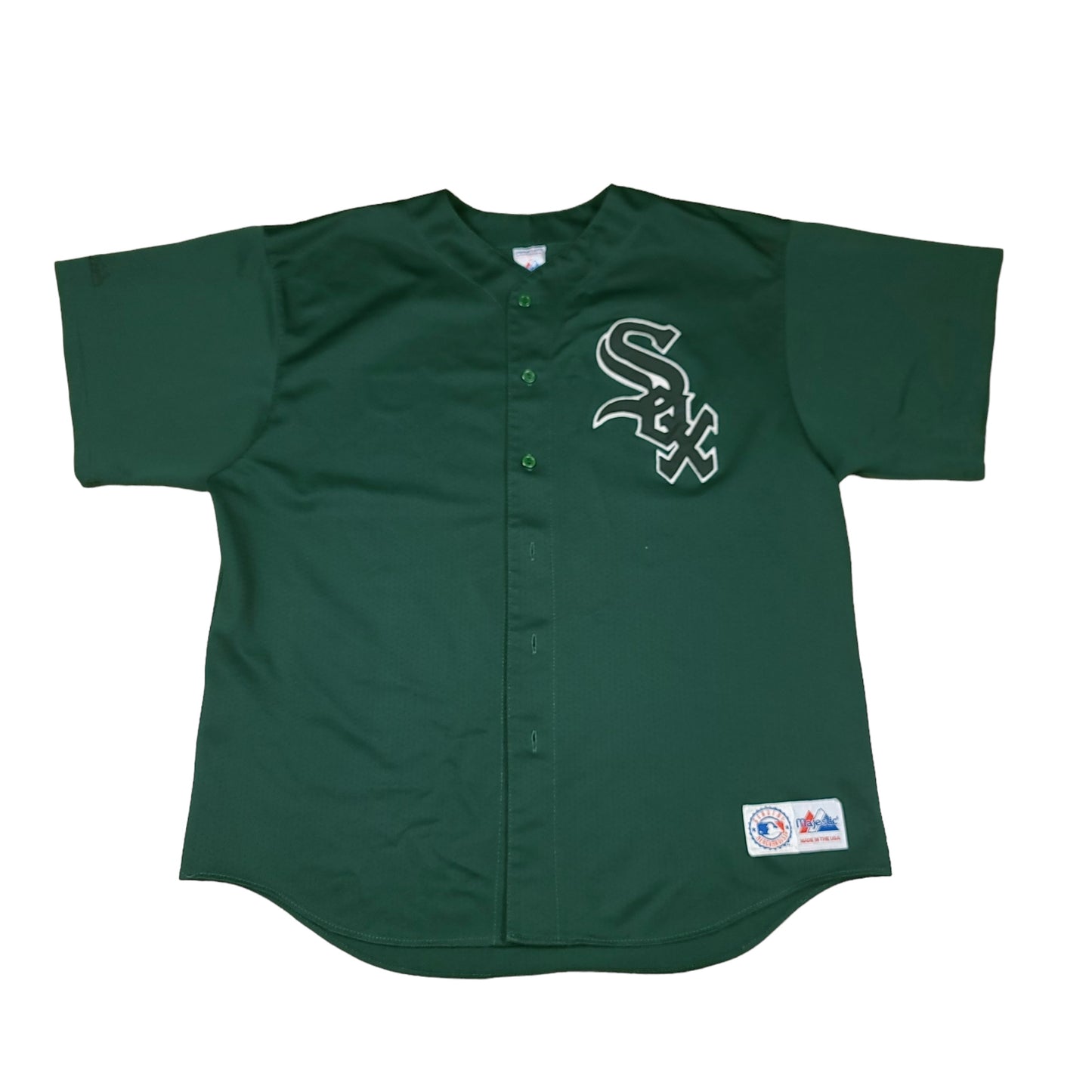 Vintage Chicago White Sox Green Majestic Baseball Jersey (Missing Buttons)