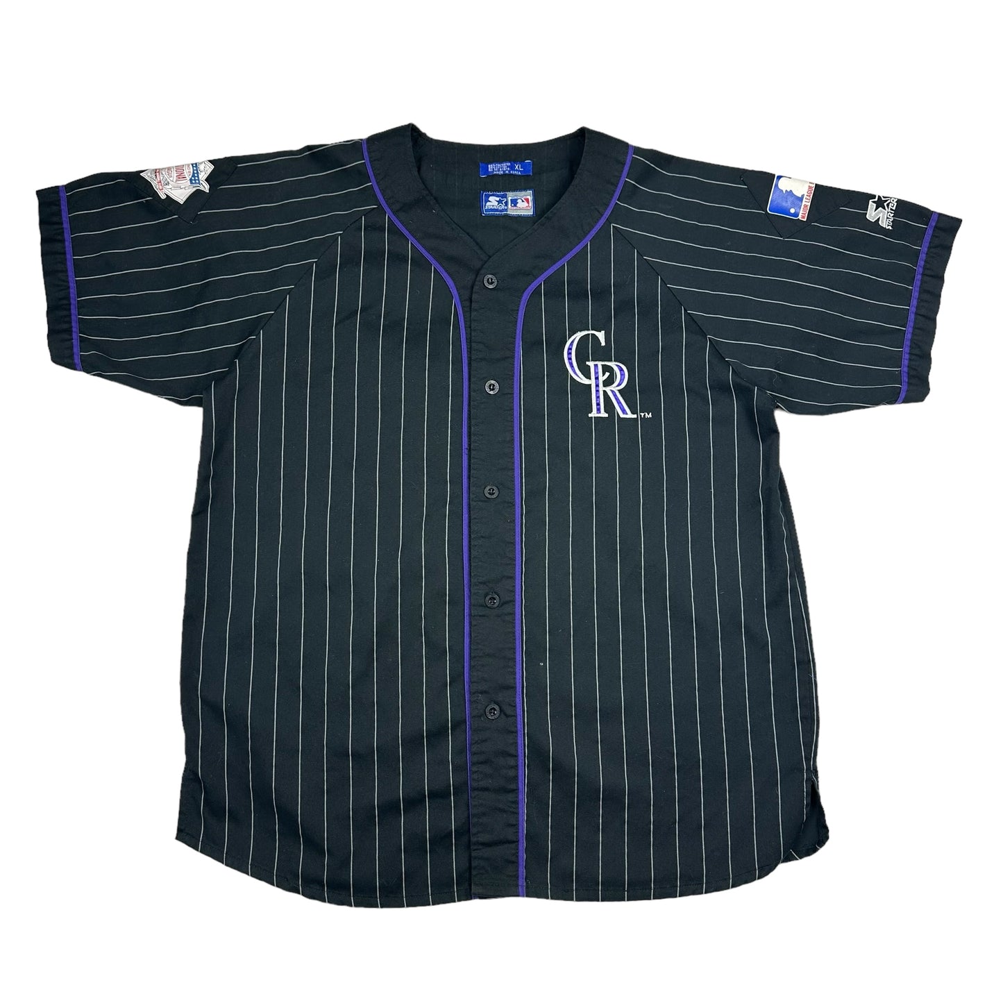 Vintage Colorado Rockies Black Starter Baseball Jersey