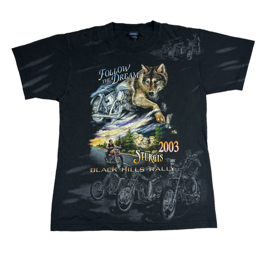 Vintage Sturgis Black Hills Rally Follow the Dream Black Tee