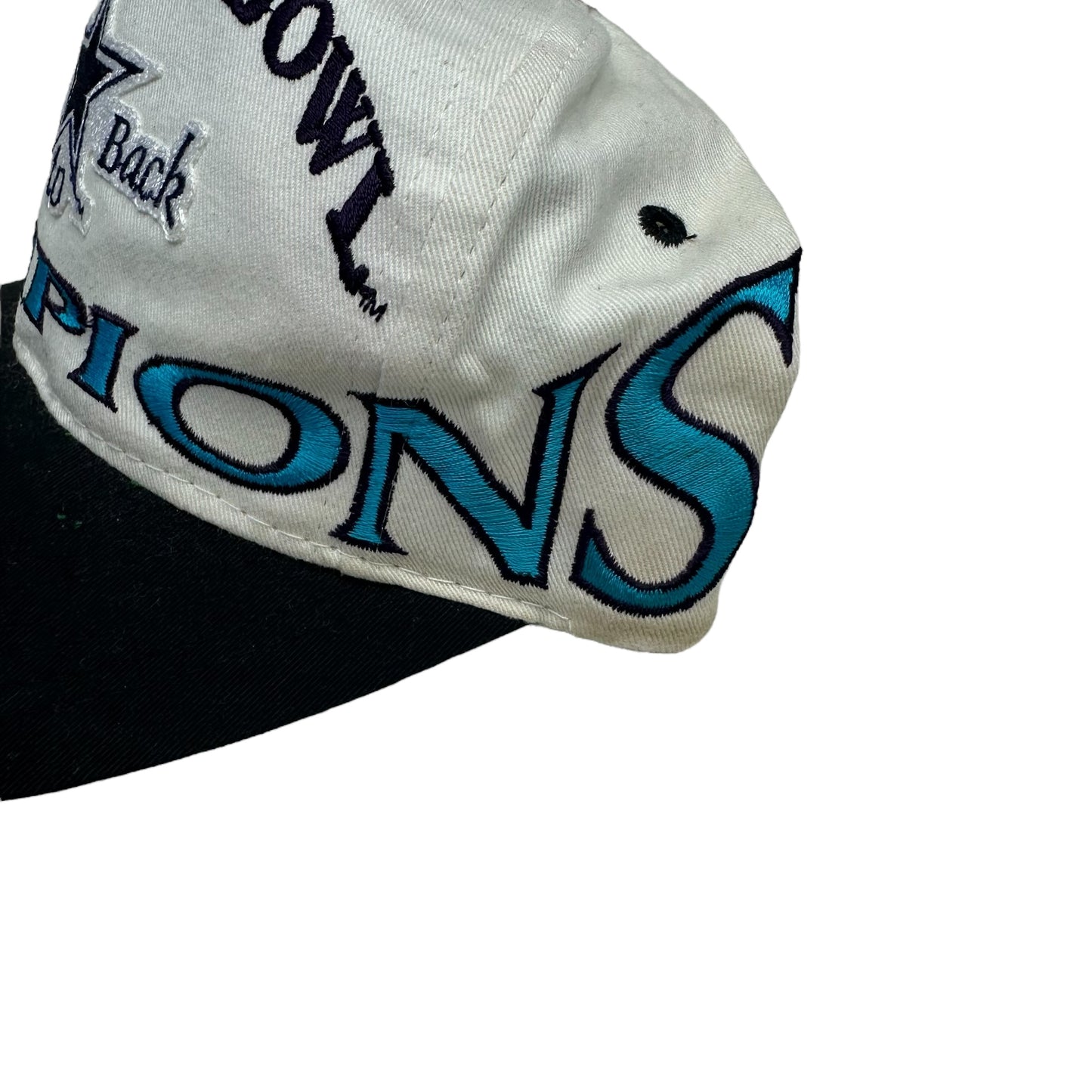 Vintage Dallas Cowboys Back to Back Super Bowl Champions Logo 7 Snap Back Hat