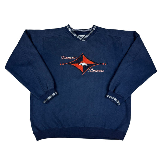 Vintage Denver Broncos Sweatshirt Lee V-neck