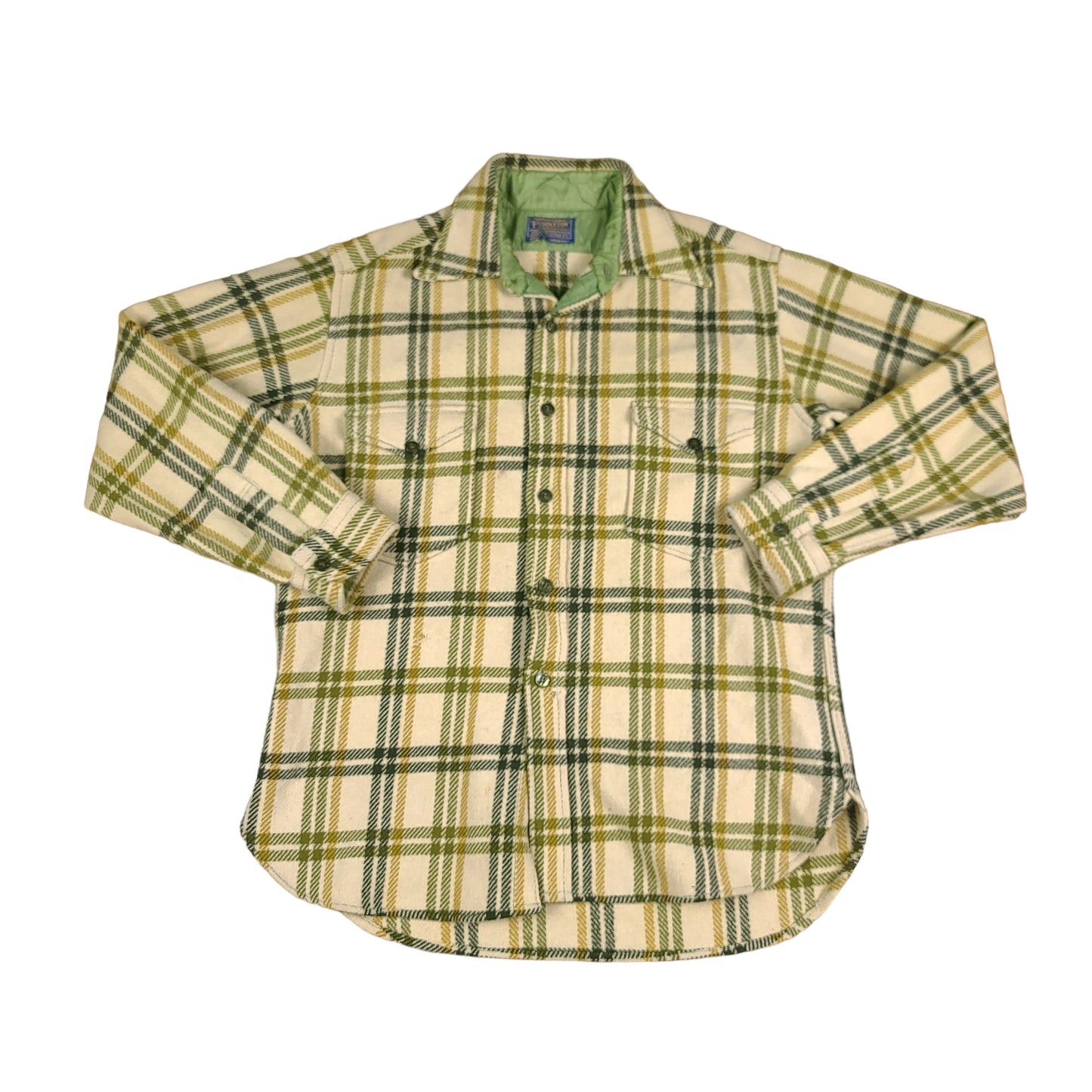 Vintage Pendleton Green Plaid Wool Shirt