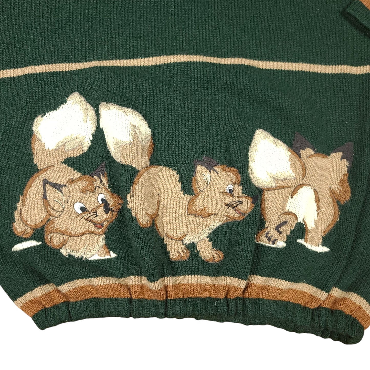 Vintage Kittens Green Iceberg Knit Sweater