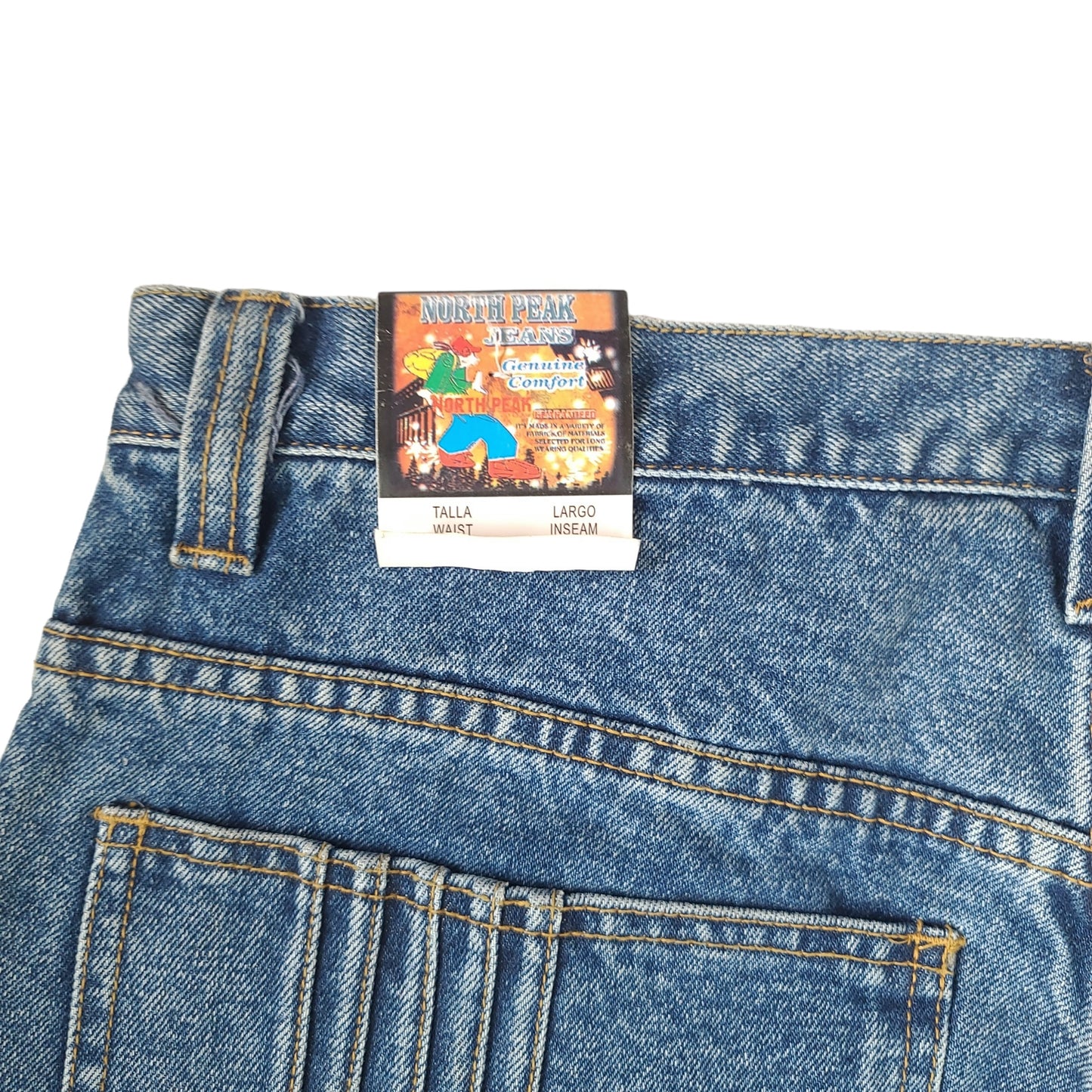 Vintage Y2K Blue North Peak Gold Embroidered Denim Pants