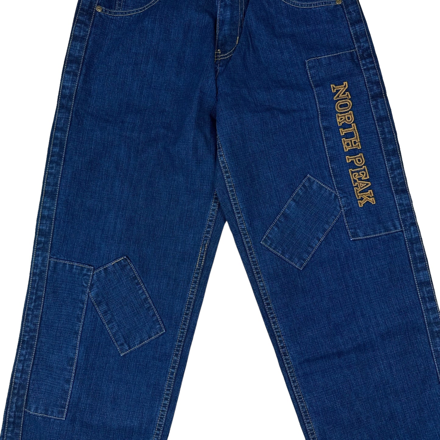 Vintage Y2K North Peak Blue Denim Patch Work Pants