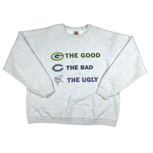 Vintage Good Bad Ugly Midwestern NFL Gray Sweatshirt