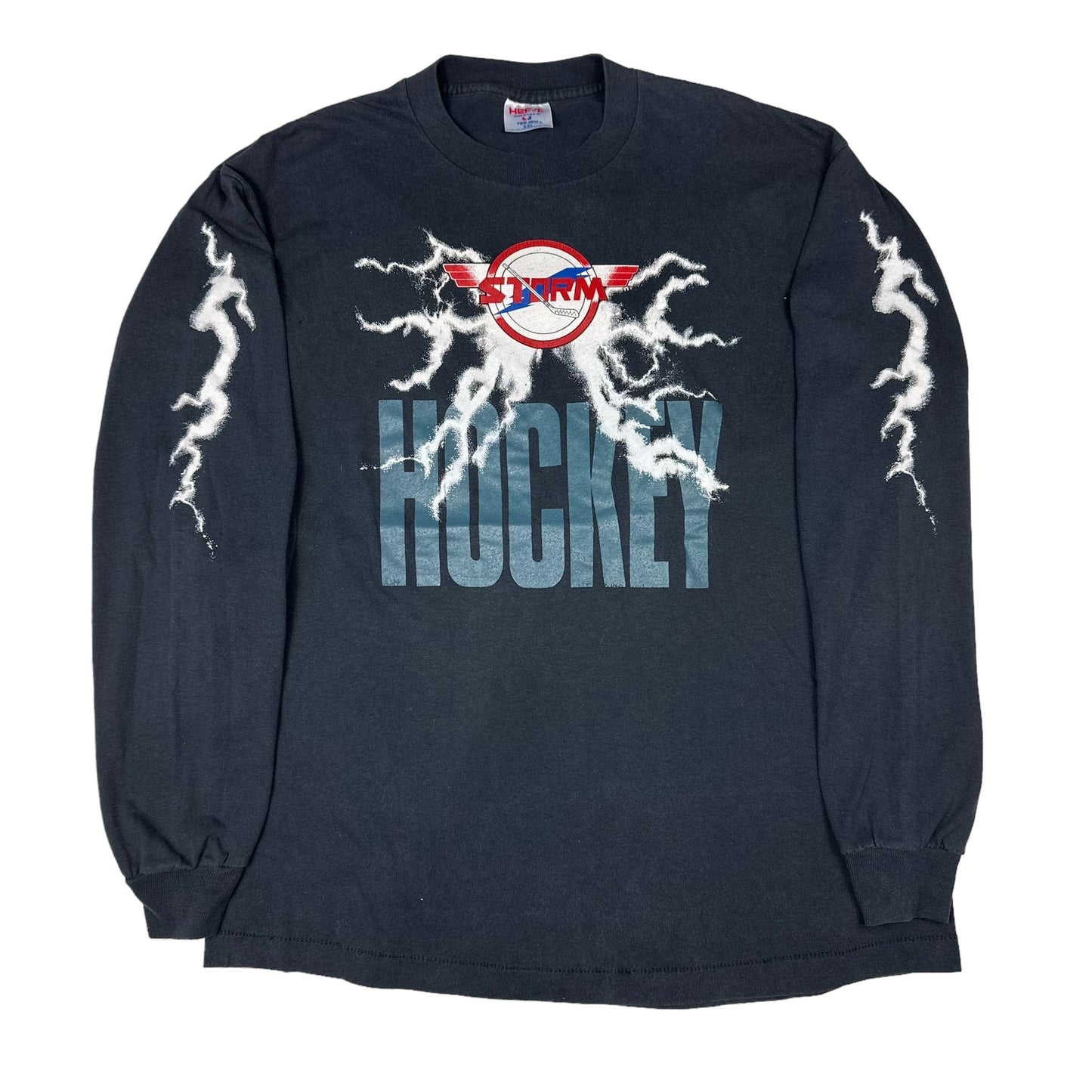 Vintage Windy City Storm Hockey Black Long Sleeve Tee