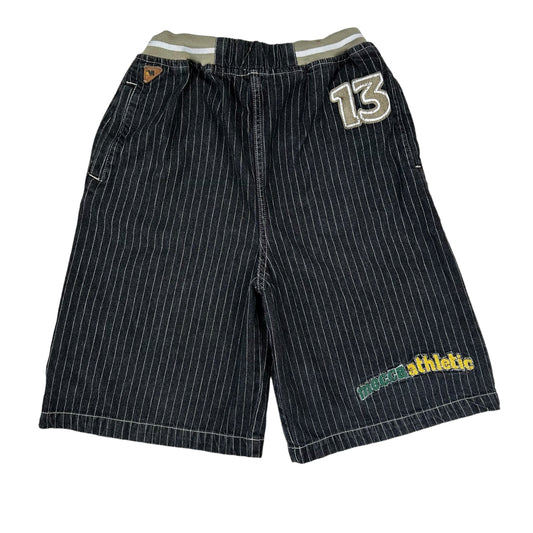 Vintage Y2K Mecca Athletic Black Pinstipe Youth Cotton Shorts