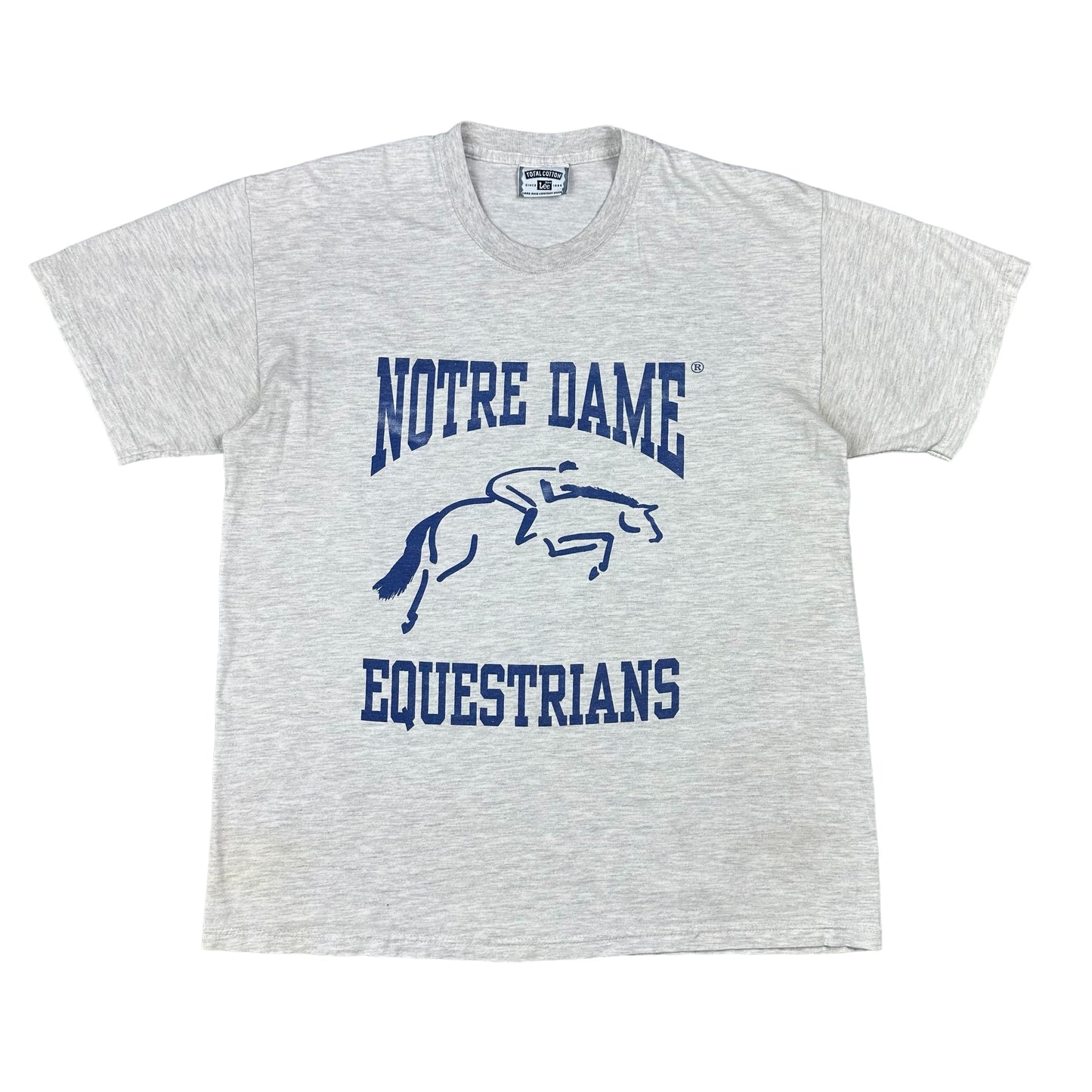 Vintage University of Notre Dame Equestrians Gray Lee Tee