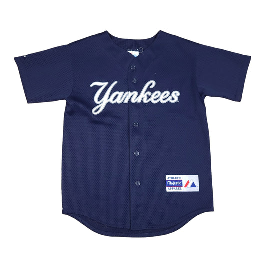 Vintage Derek Jeter New York Yankees Blue Mesh Jersey