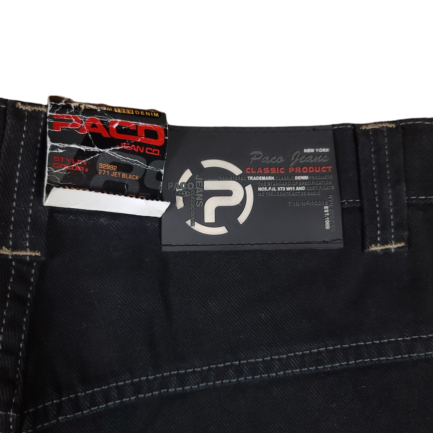 Vintage Y2K Paco Jeans Jet Black Classic Denim Pants