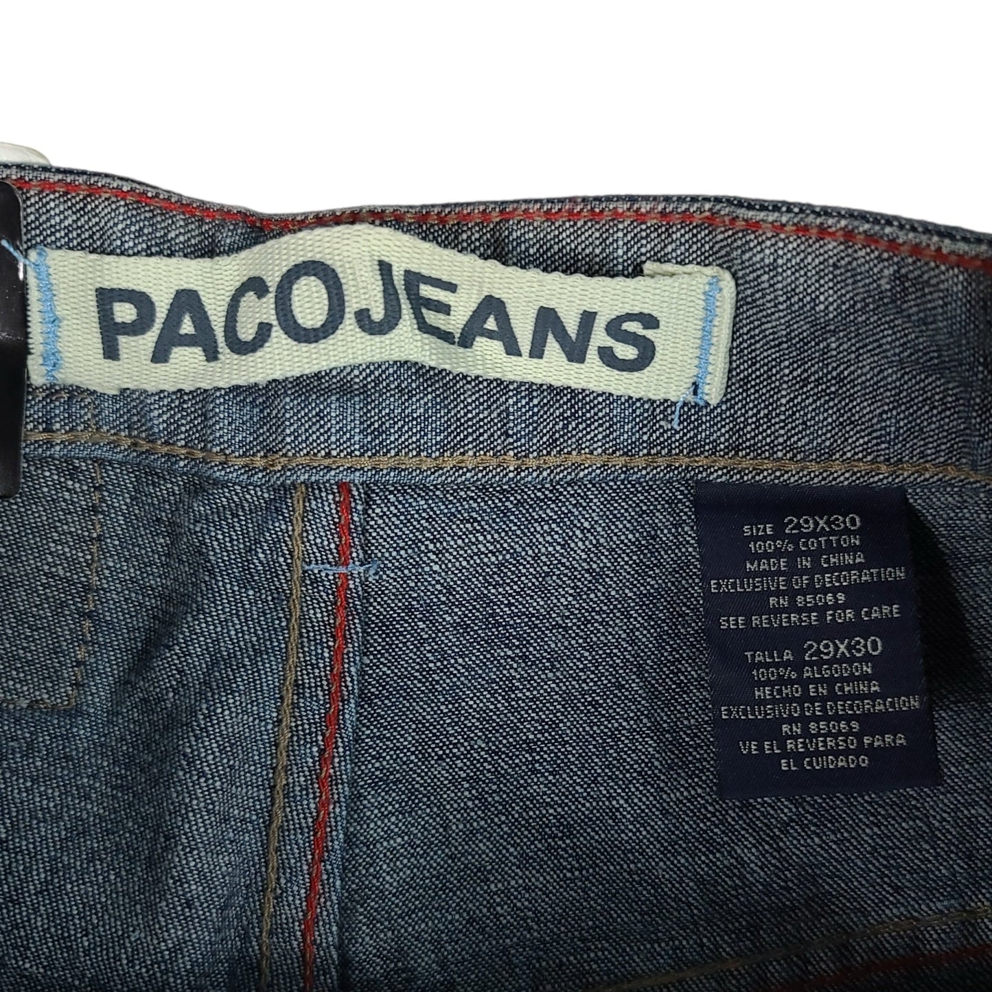 Vintage Y2K Paco Jeans Blue Embroidered Dragon Denim Pants