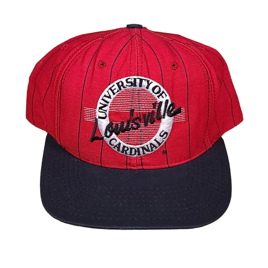 Vintage University of Louisville Cardinals Pinstripe Snap Back The Game Hat