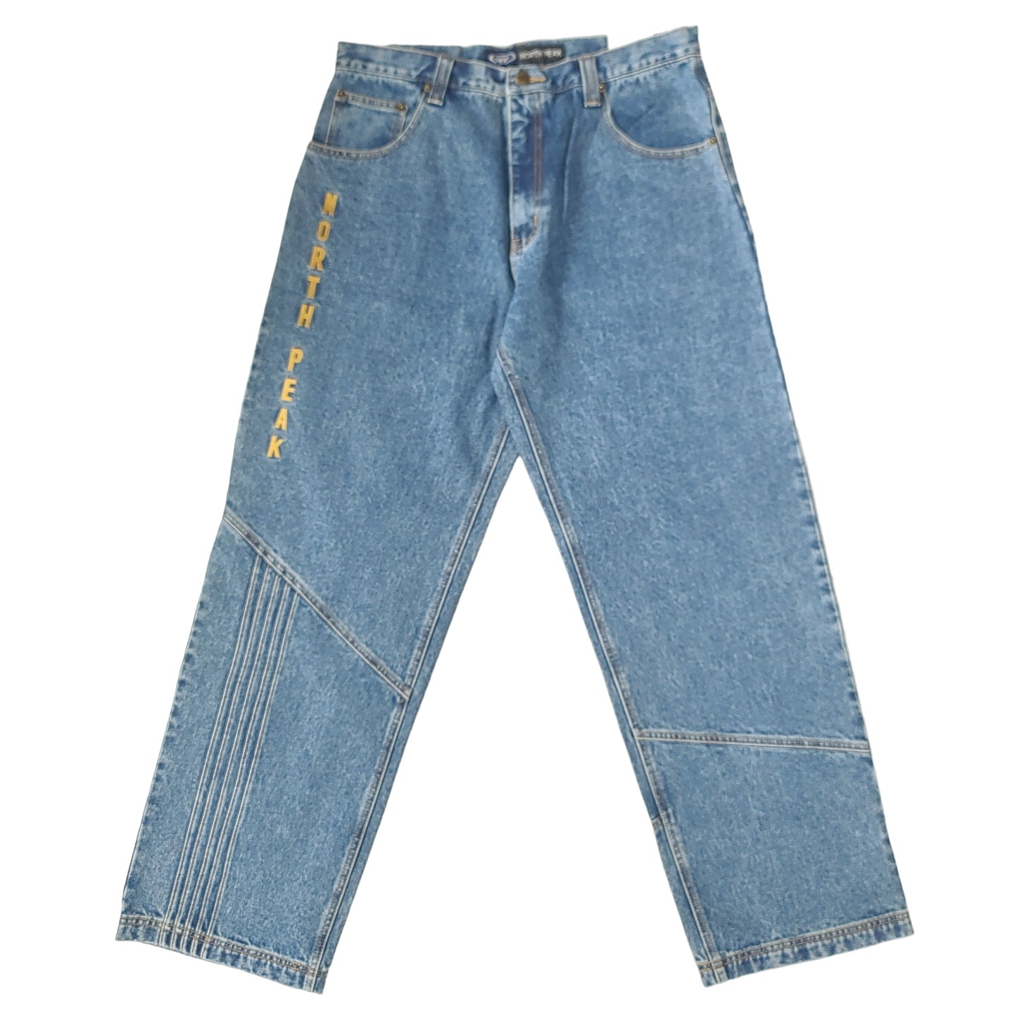 Vintage Y2K Blue North Peak Gold Embroidered Denim Pants