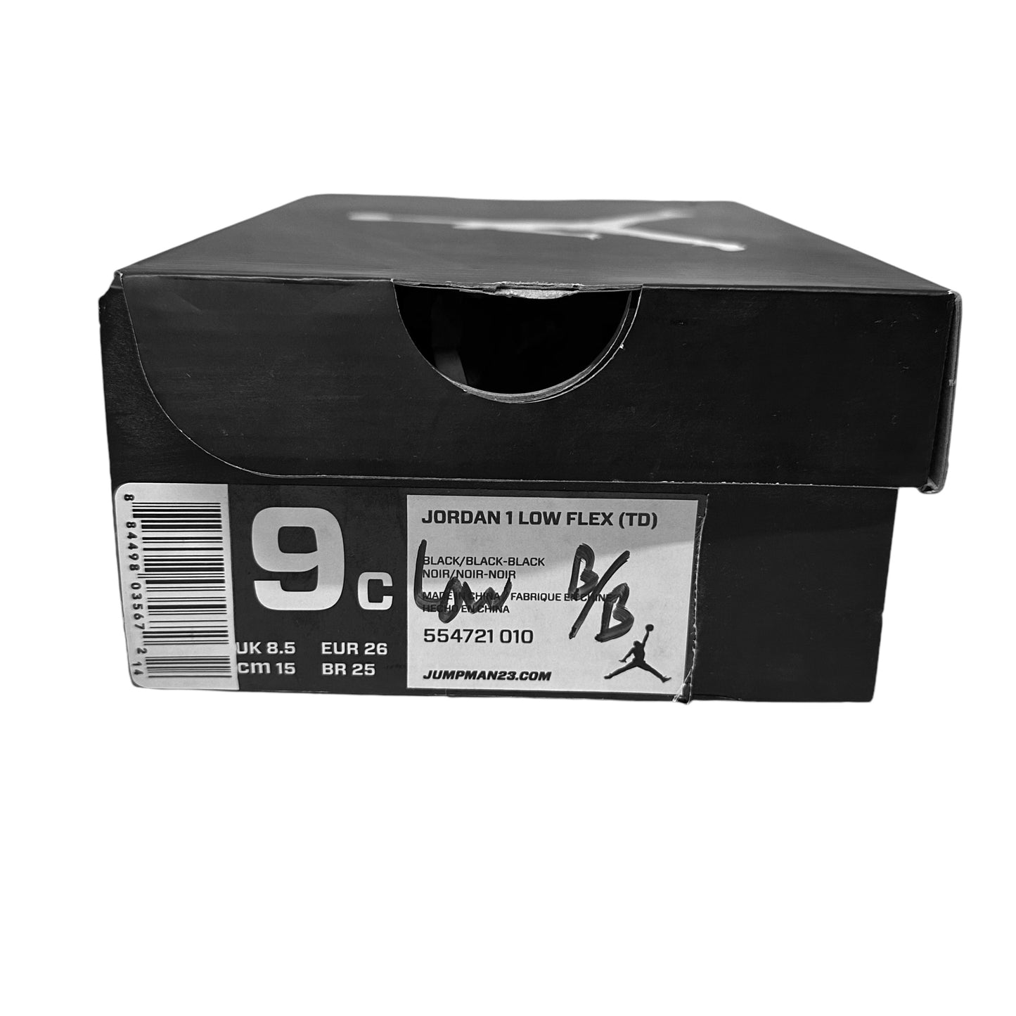 Jordan 1 Black Low Flex Shoes (TD) New with Box