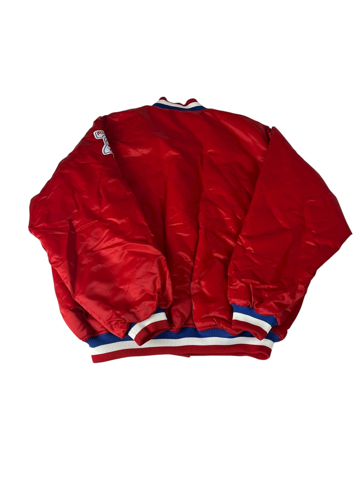 Vintage Philadelphia 76ers Jacket NBA Hardwood Classics Satin  Red