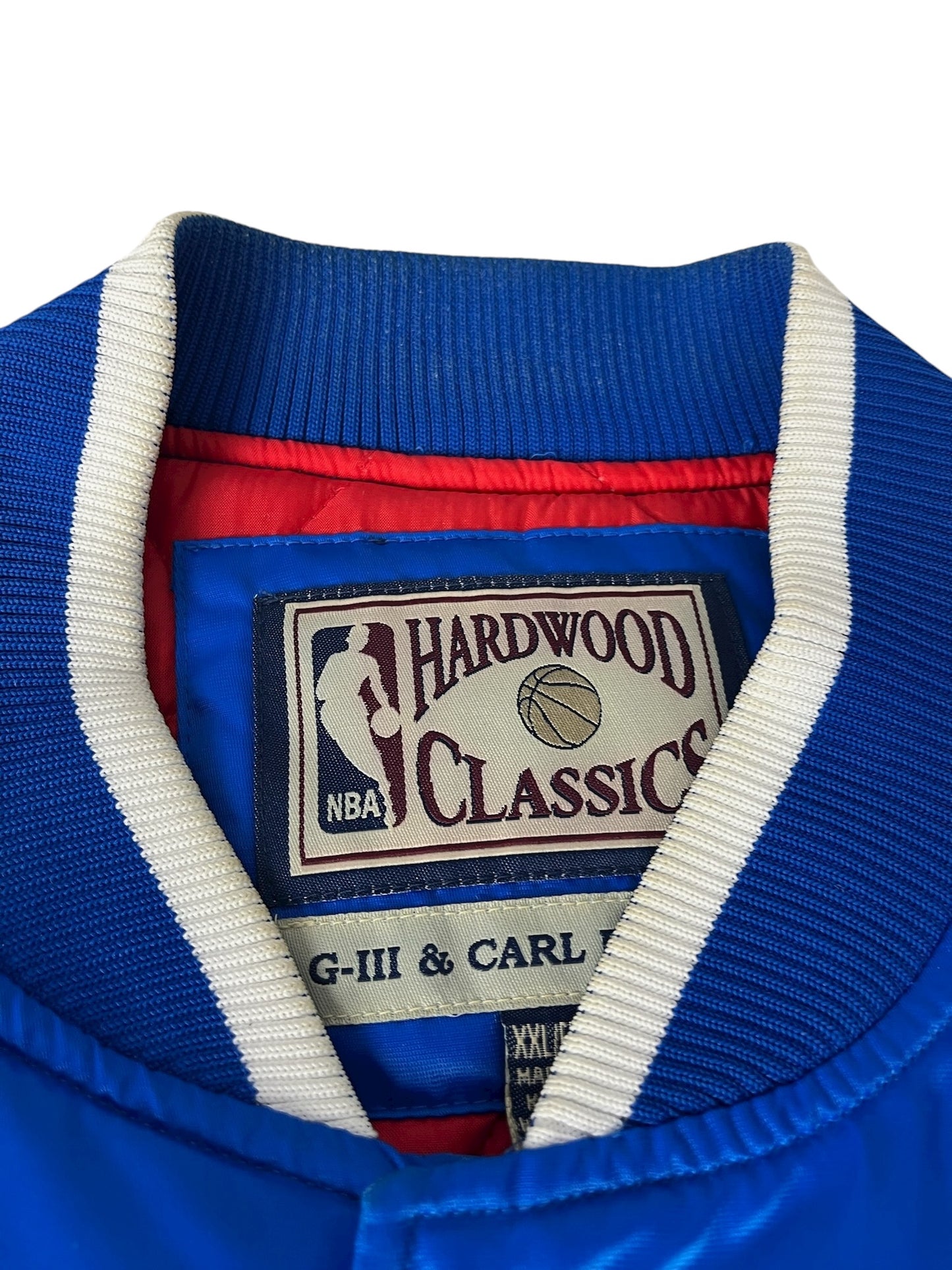 Vintage Philadelphia 76ers Jacket NBA Hardwood Classics Satin Blue