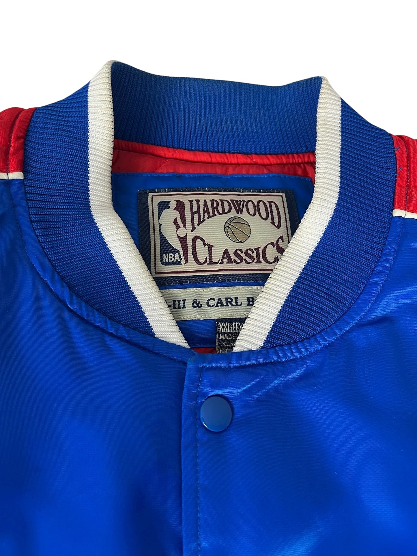 Vintage Philadelphia 76ers Jacket NBA Hardwood Classics Satin Blue
