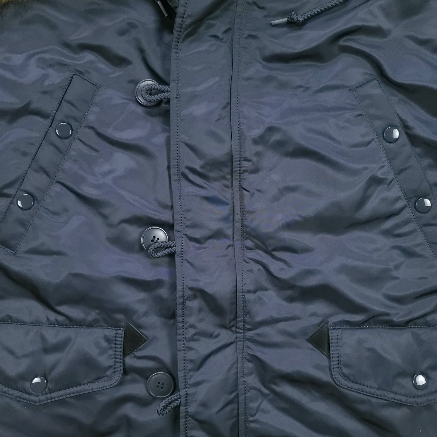 Alpha Industries Navy Blue Fur Lined Parka Jacket
