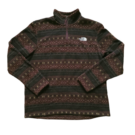 North Face Aztec Print 1/4 Zip Sweater Black Brown