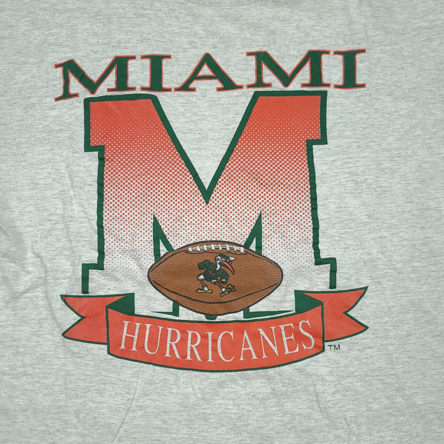 Vintage University of Miami Hurricanes Big M Russell Athletic Tee