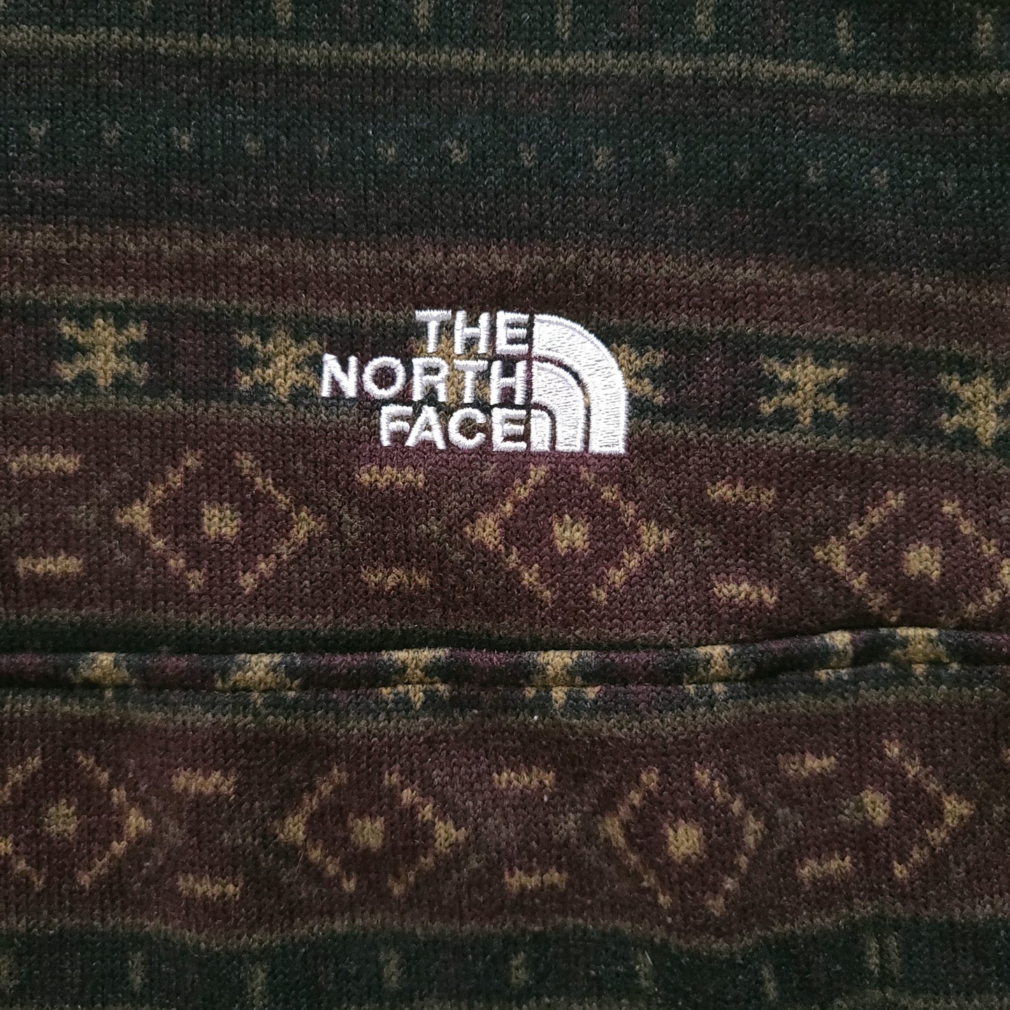 North Face Aztec Print 1/4 Zip Sweater Black Brown