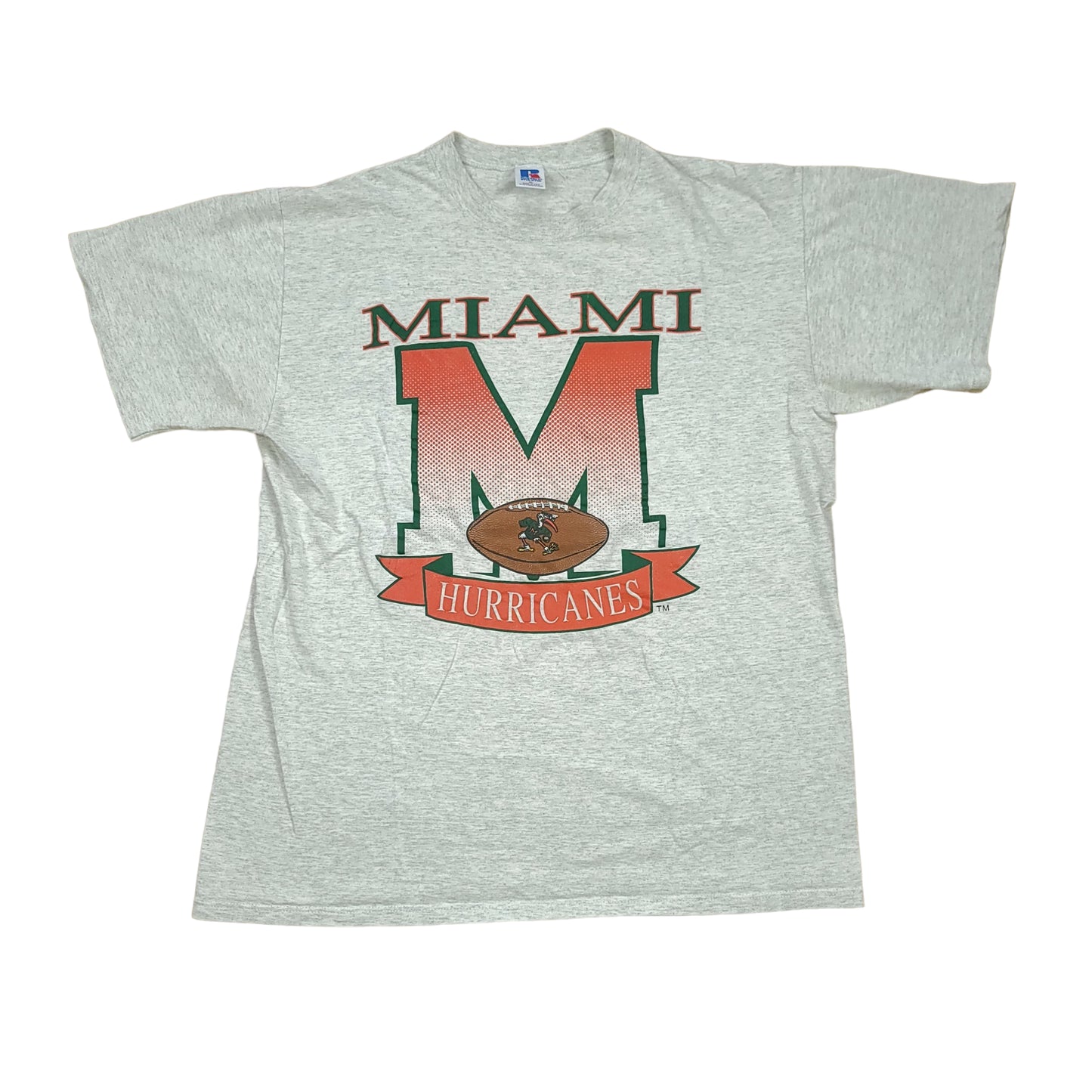 Vintage University of Miami Hurricanes Big M Russell Athletic Tee